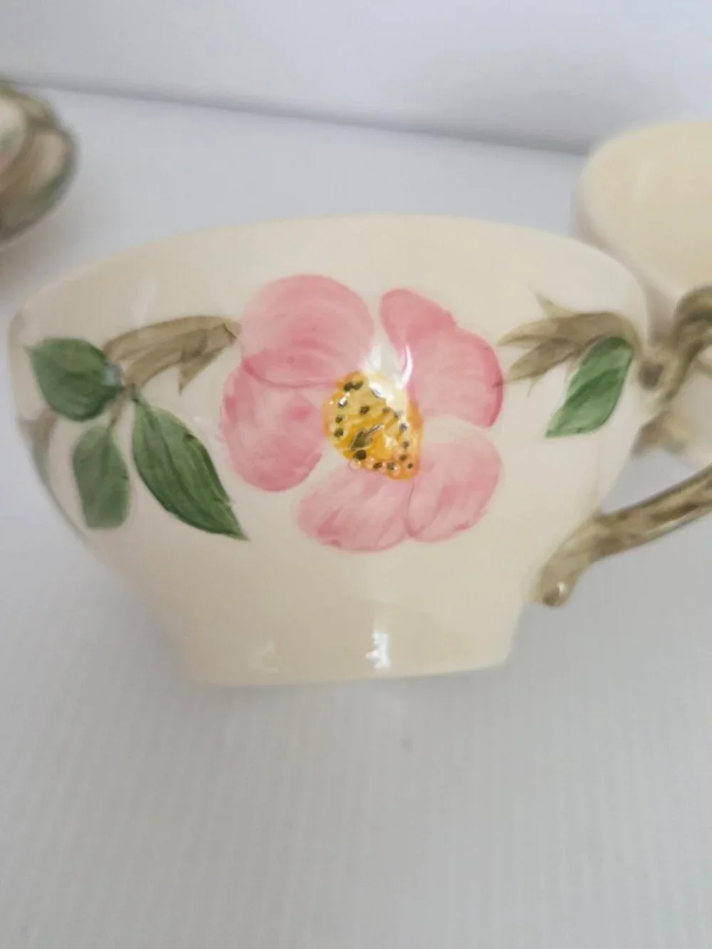 Franciscan Desert Rose Cups Hand Painted Teacups Cups & Saucers England Set of 2